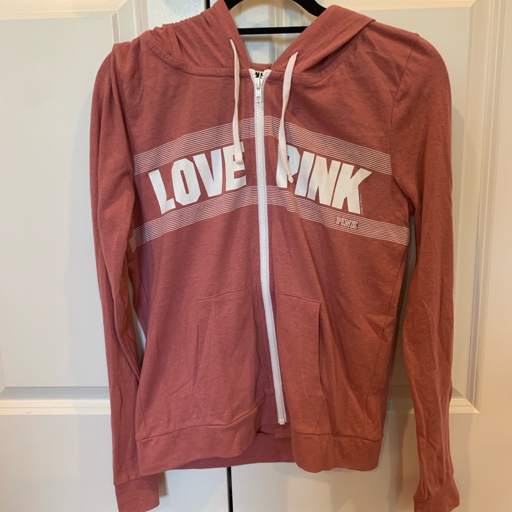 Pink Victoria’s Secret sweatshirt